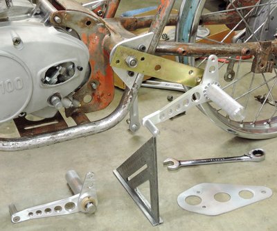 Rear sets being fitted.
